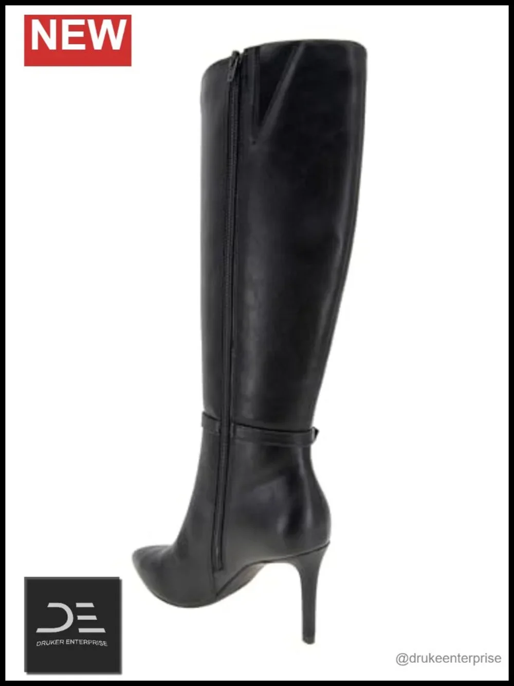 BCBGeneration Women's Knee High Boots Stiletto Heel Zip Closure Pointed Toe PU